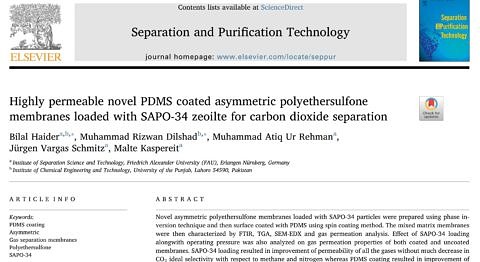 Towards entry "Two papers by Bilal Haider et al. on novel mixed-matrix membranes"