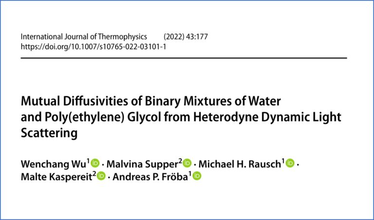 Joint publication on DLS-based measurement of diffusion coefficients